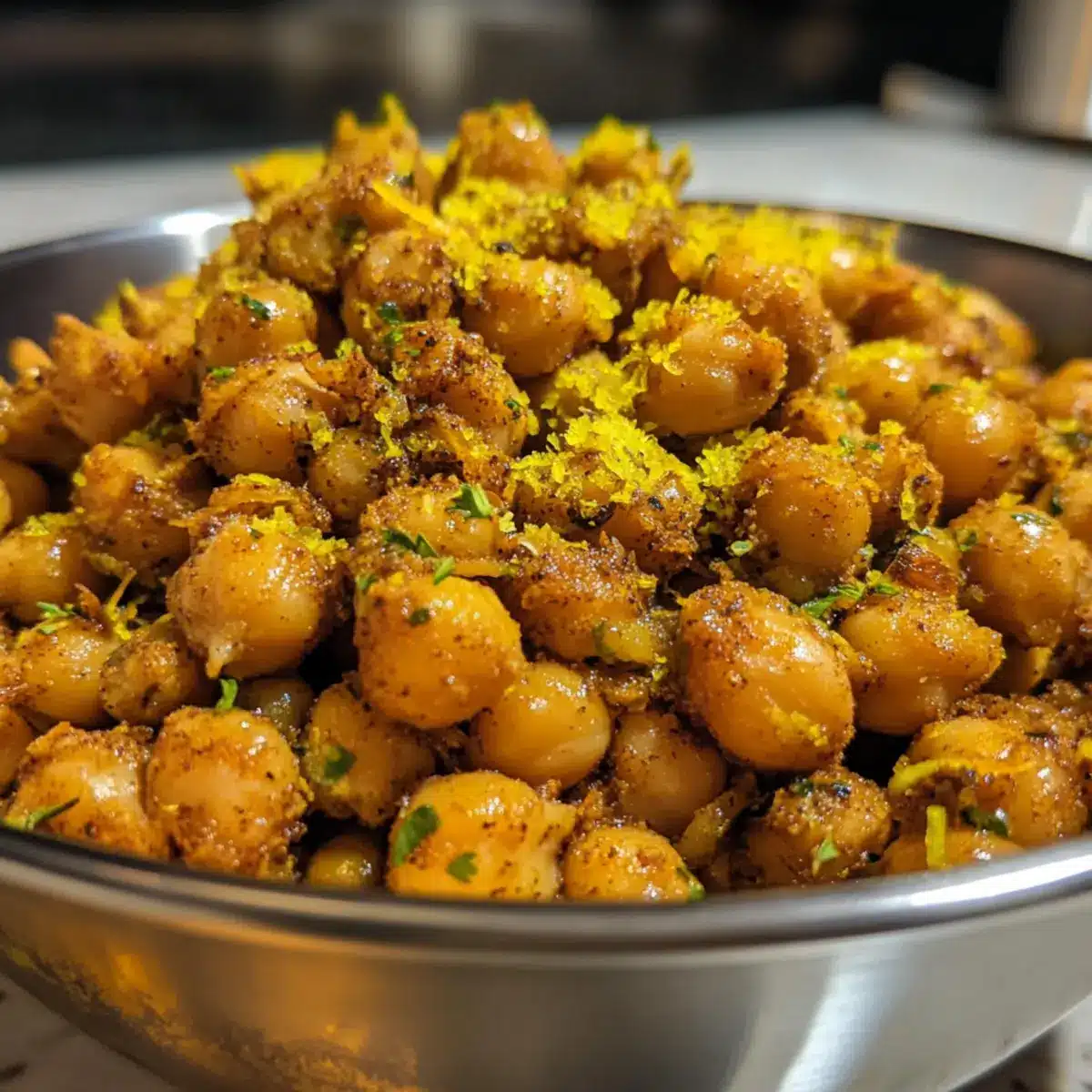 Roasted Spiced Chickpeas with Citrus Zest