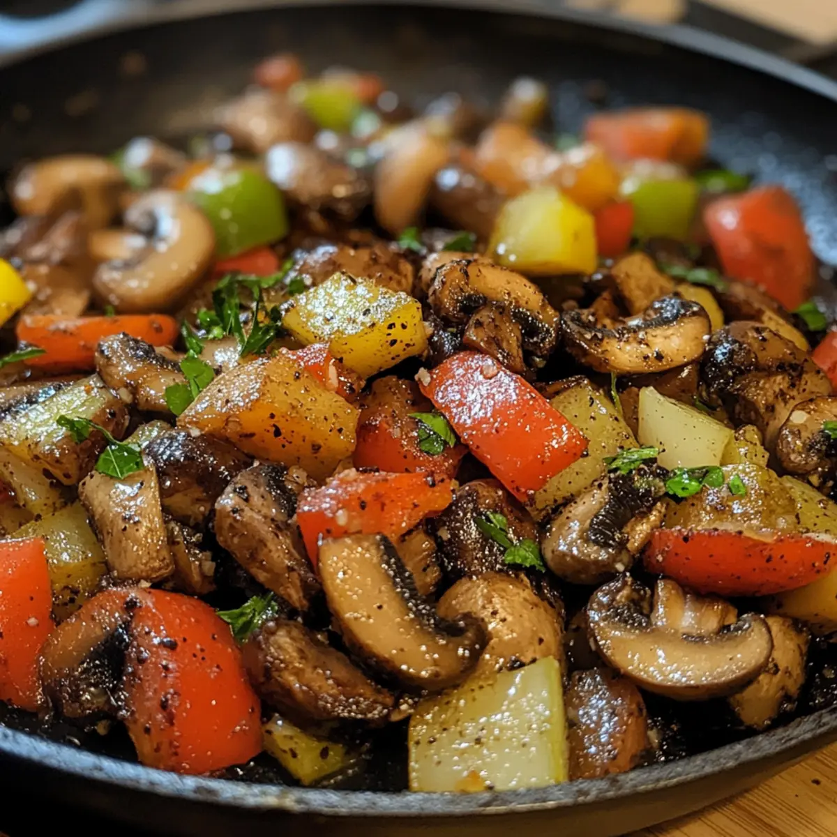 Quick Garlic Mushroom Veggie Skillet Recipe