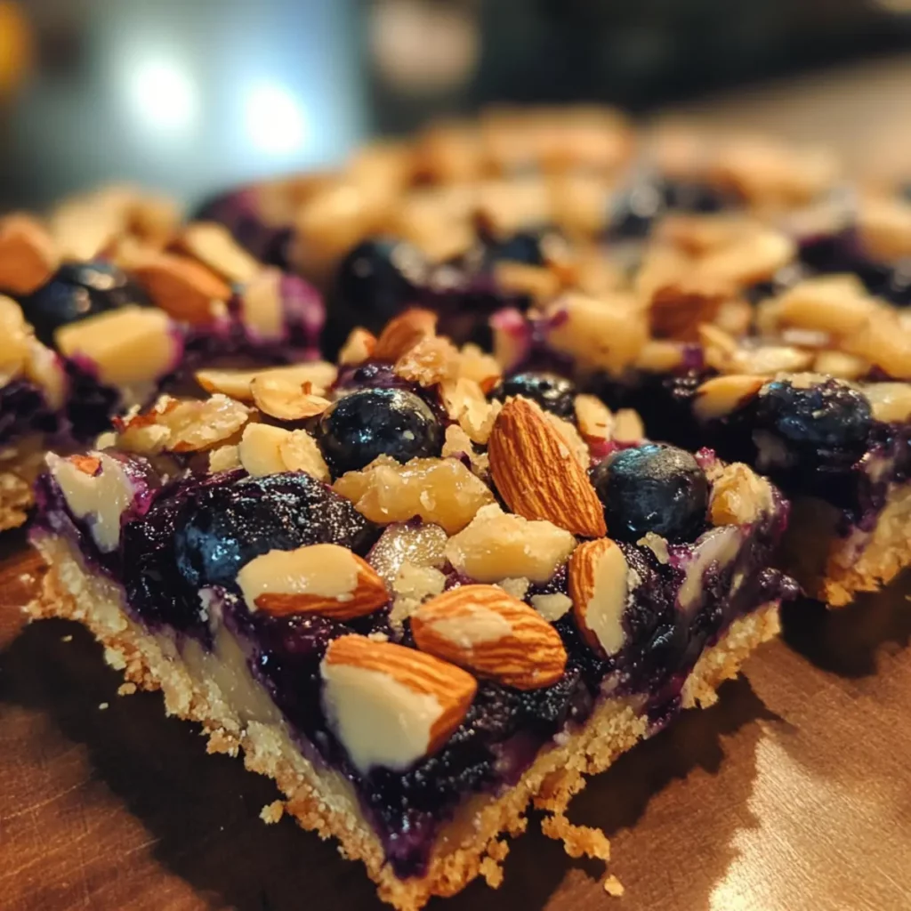 Baked Lemon Blueberry Almond Bars Recipe