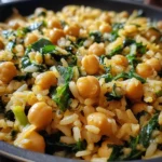 Quick One-Pan Chickpea Spinach Rice Recipe