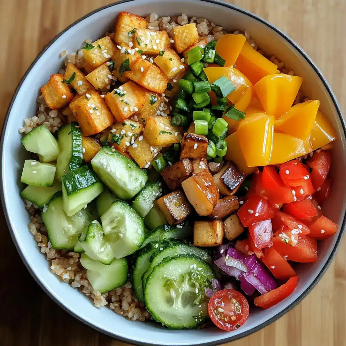 Vegetarian Quick Veggie Bulgur Bowl Recipe
