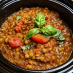 Slow Cooker Tomato Basil Lentils