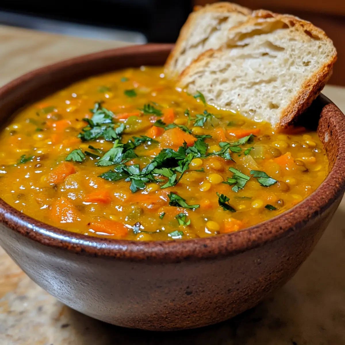 Curried Carrot & Lentil Soup