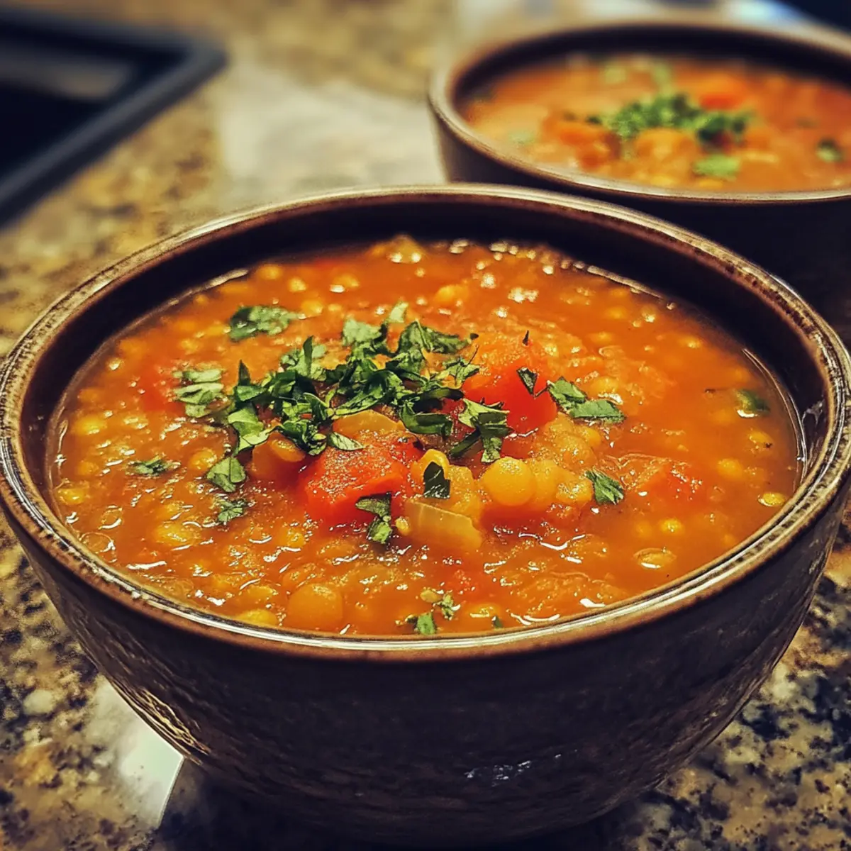 Tomato Ginger Lentil Soup