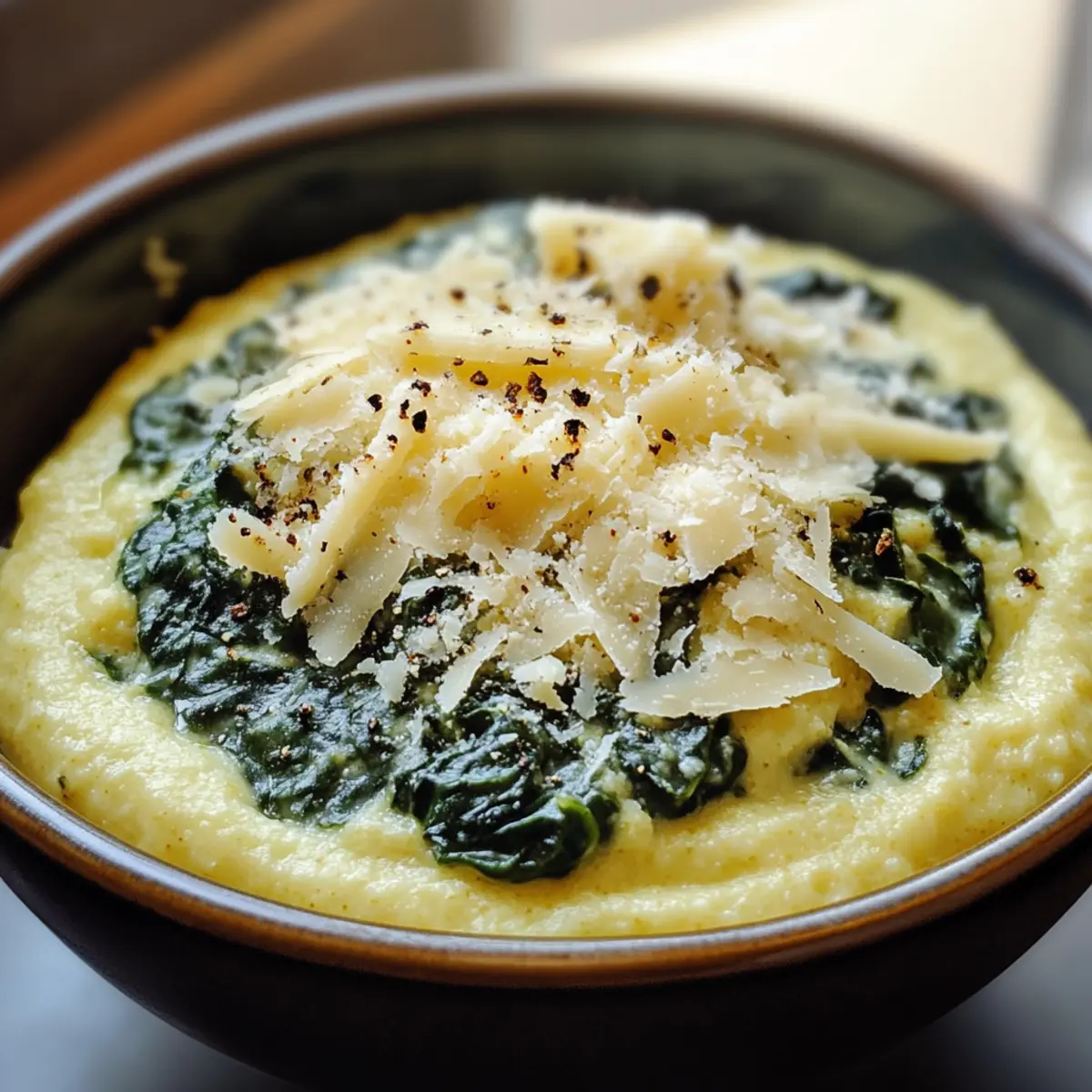 Creamy Spinach Parmesan Polenta