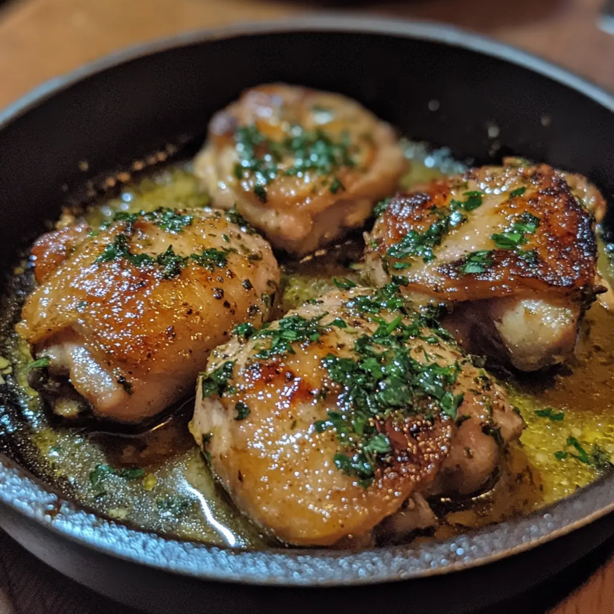 Garlic Herb Chicken Thigh Skillet Recipe