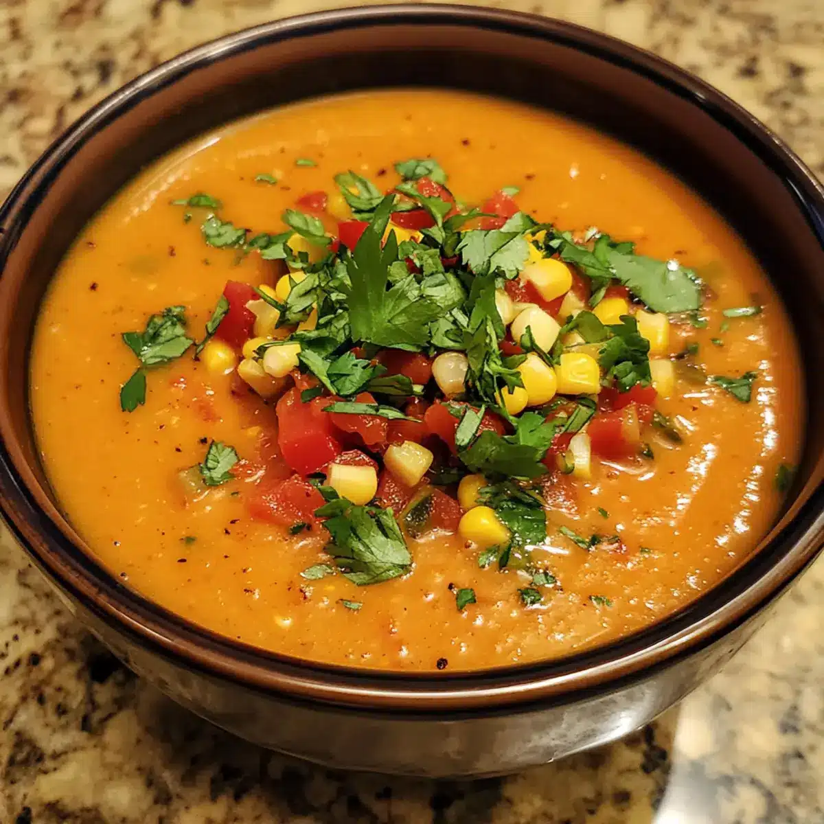 Roasted Red Pepper Sweet Corn Soup Recipe
