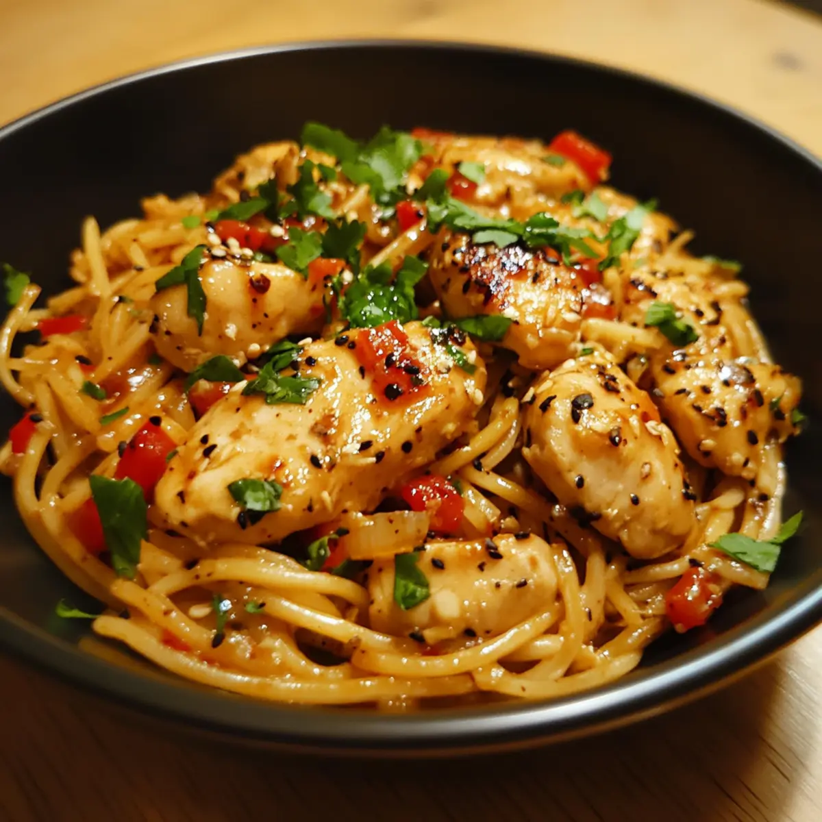 15-Minute Garlic Noodle Chicken Toss