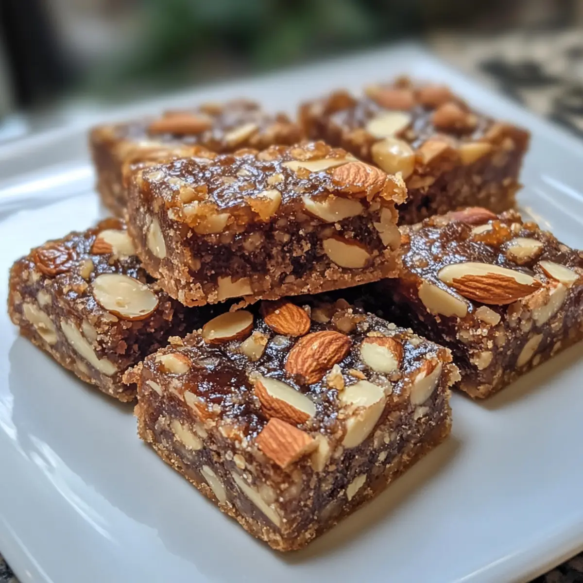 Roasted Almond Date Snack Squares Recipe