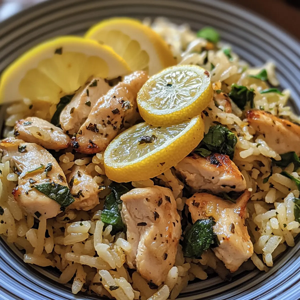 Quick Lemon Spinach Chicken Rice Recipe
