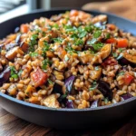 Smoky Eggplant & Farro Skillet