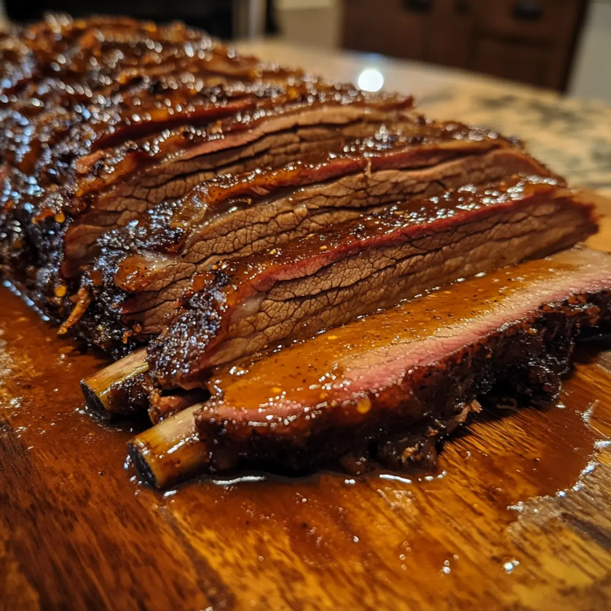 Slow-Roasted Honey Mustard Hamless Beef Brisket