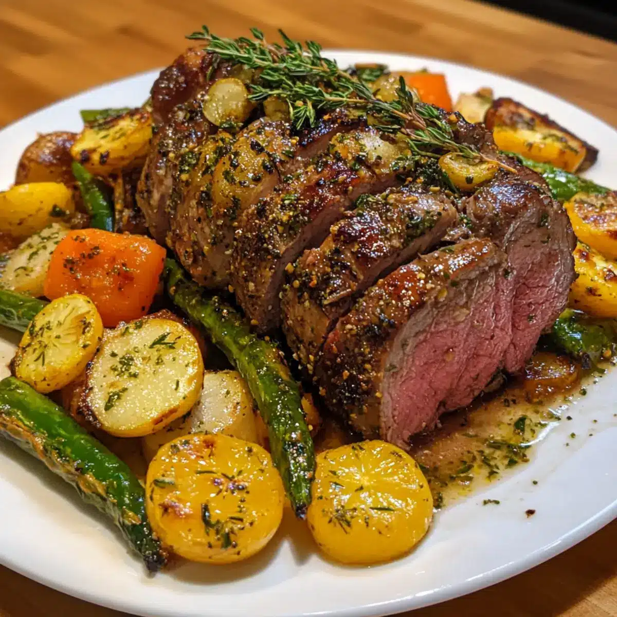 Herb Citrus Roast Lamb with Spring Vegetables