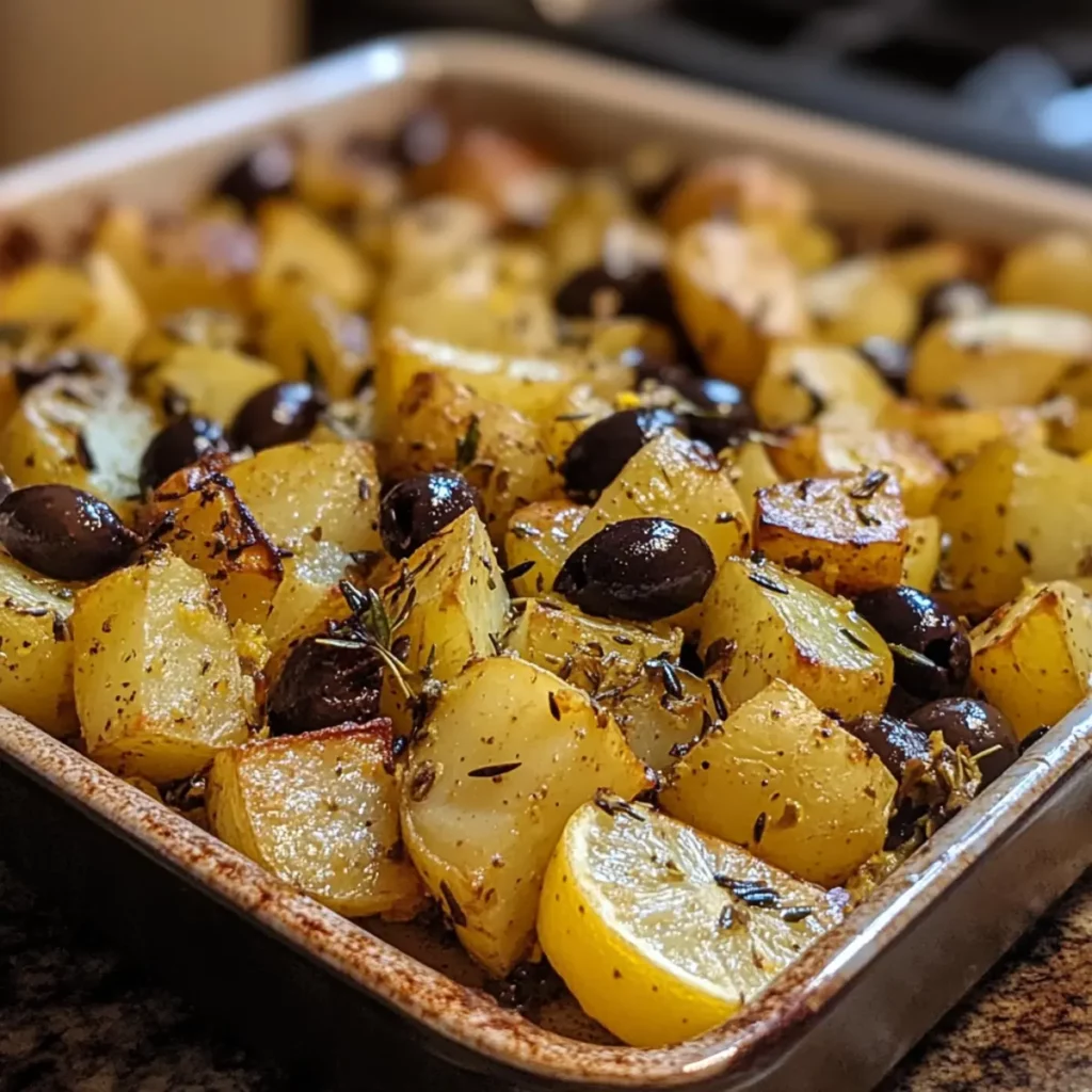 Greek Lemon Potato & Olive Tray Bake