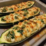 Ricotta Spinach Stuffed Zucchini Boats