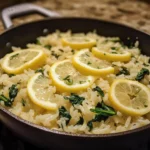 Lemon Spinach Rice Skillet