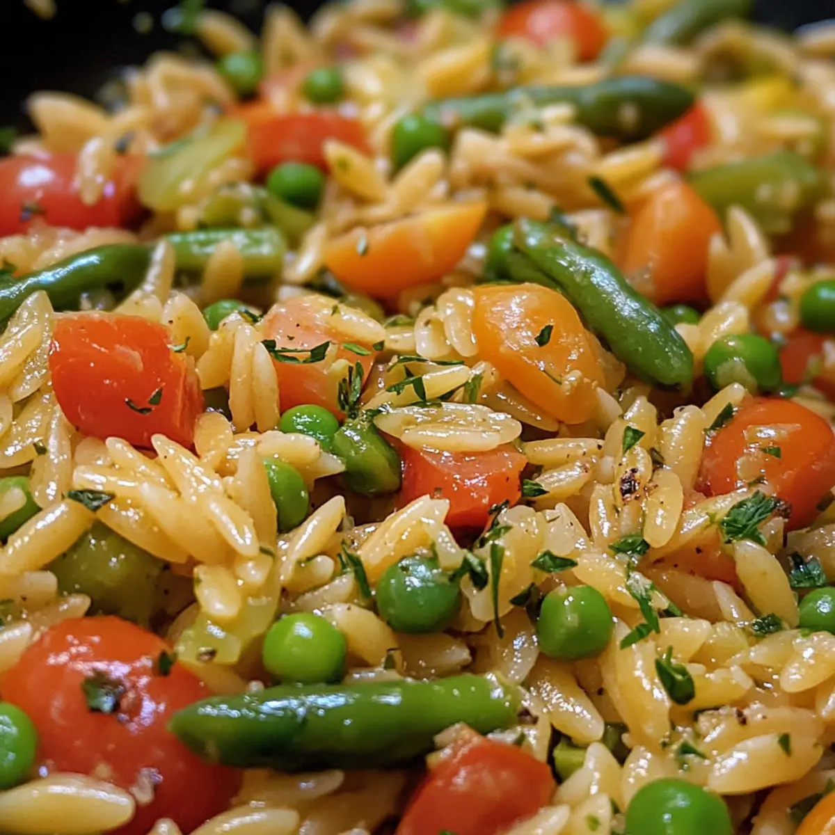 One-Pan Spring Veggie Orzo Dinner