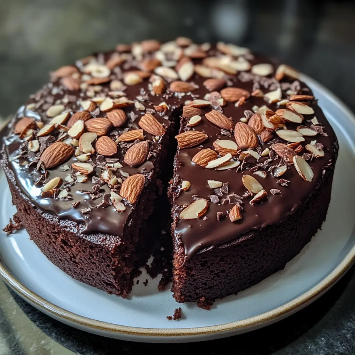 Dark Chocolate Almond Olive Oil Cake