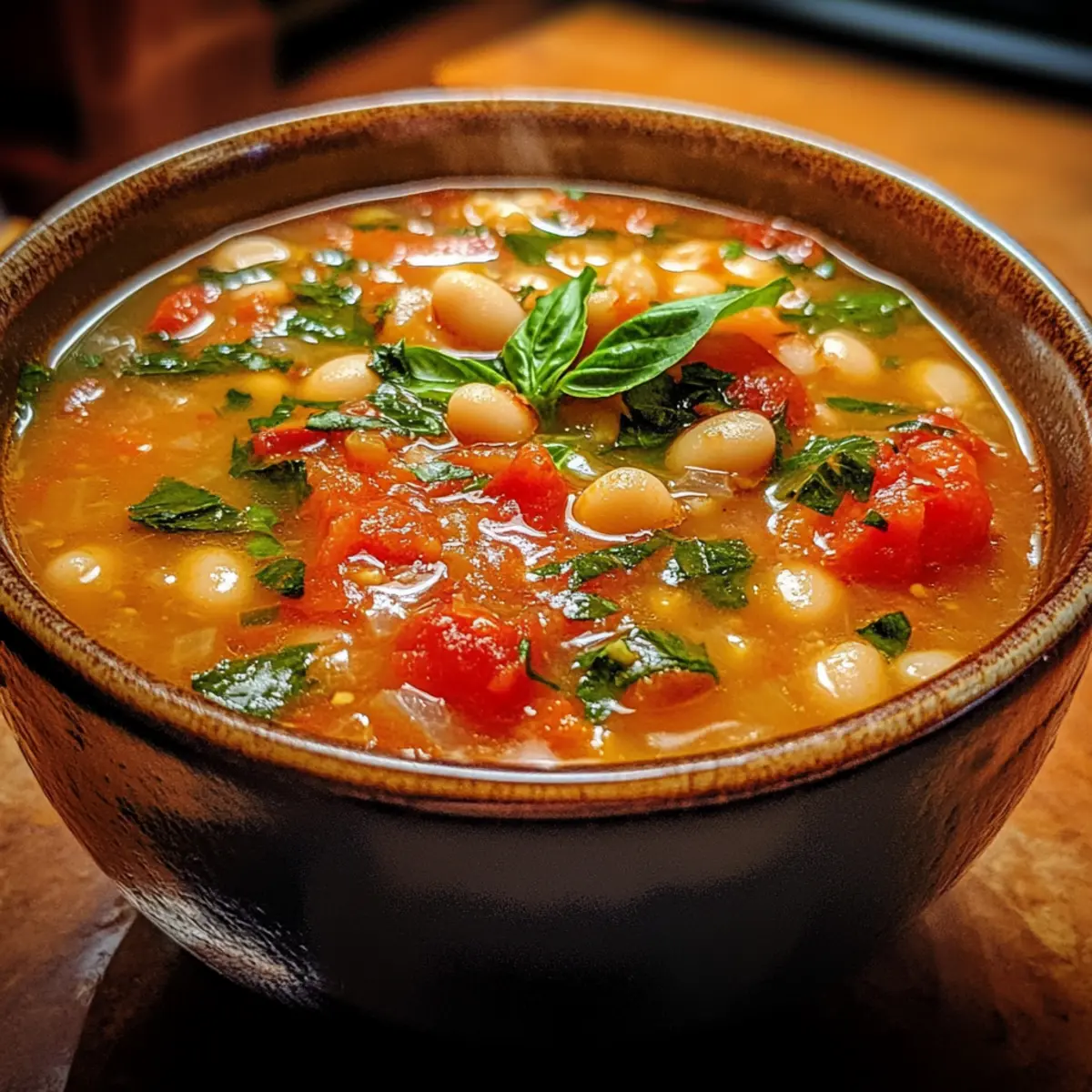 Tomato Basil White Bean Soup