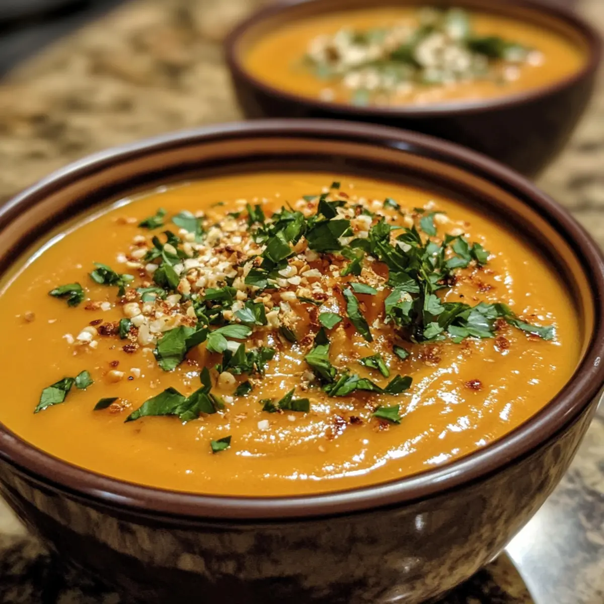Creamy Roasted Carrot & Ginger Soup