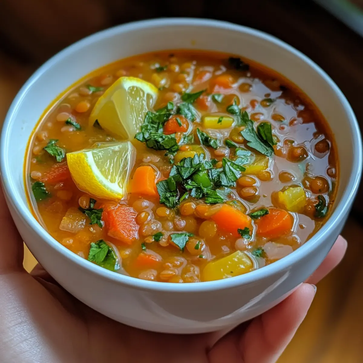 Instant Pot Lemon Lentil Vegetable Soup