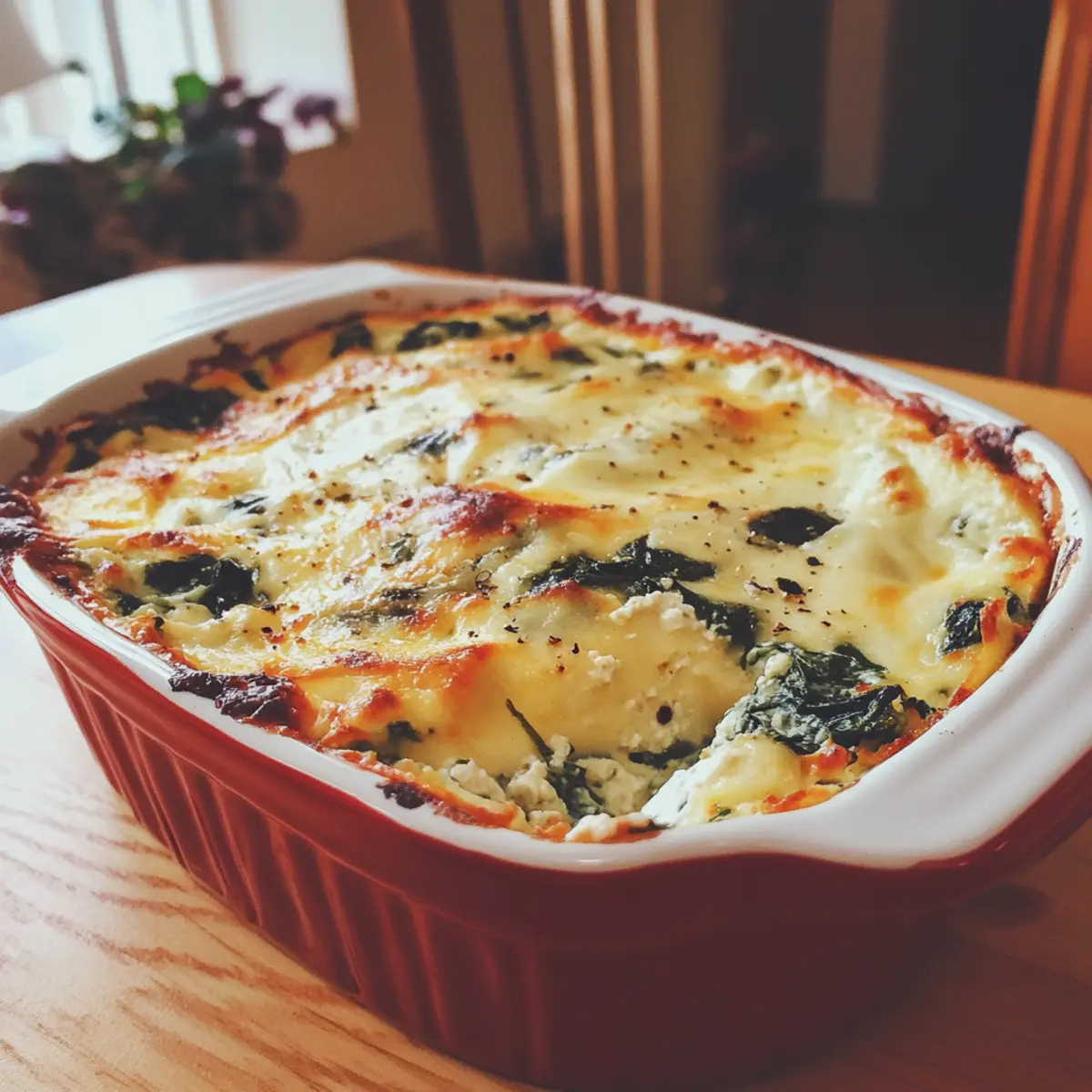 Easter Egg Spinach Ricotta Bake