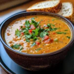 Creamy Roasted Red Pepper & Lentil Soup