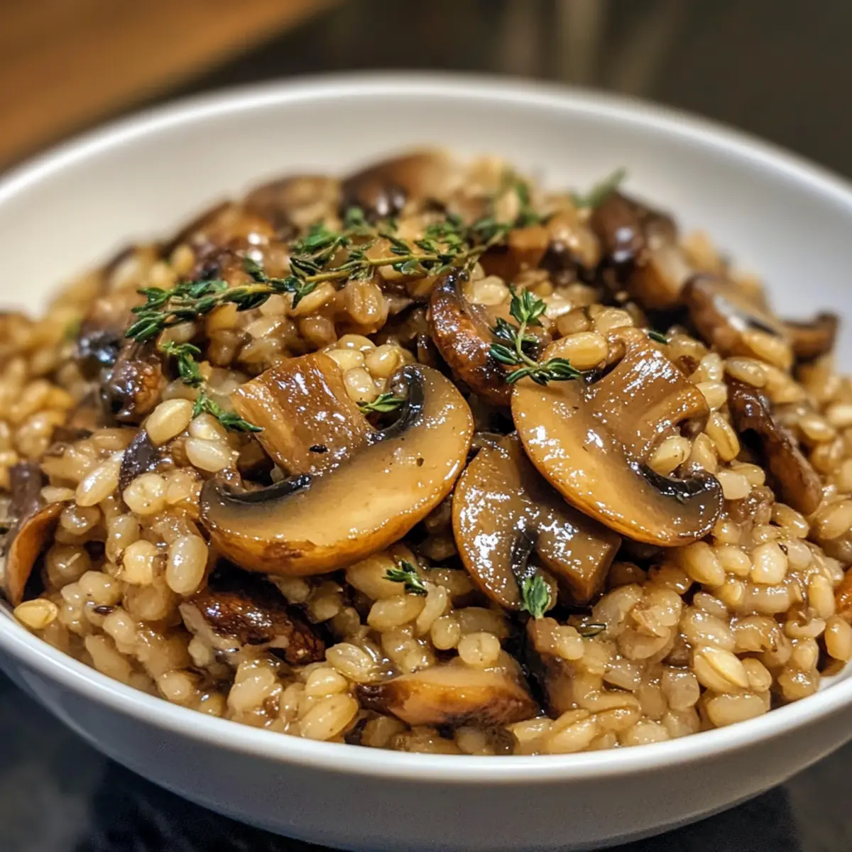 Mushroom & Thyme Barley Pilaf