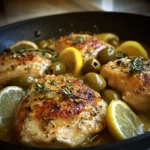 Lemon-Garlic Chicken Skillet with Olives