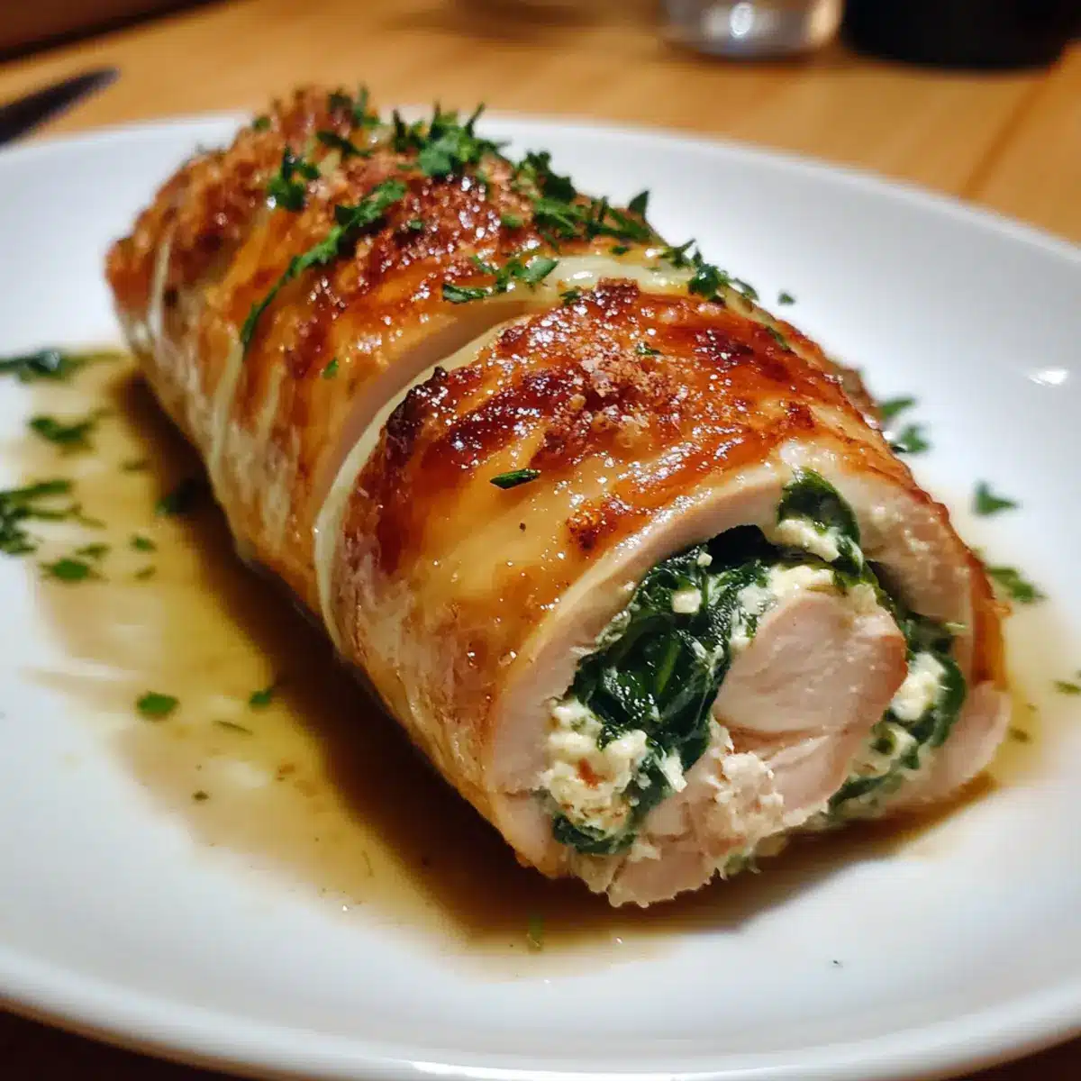 Italian Spinach Ricotta Stuffed Turkey Roll
