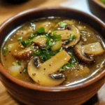 Korean Soy Garlic Mushroom Soup
