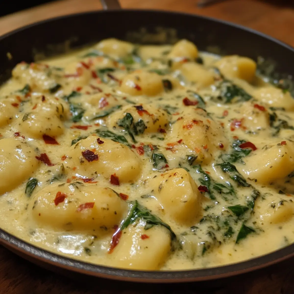 One-Pan Creamy Spinach Gnocchi