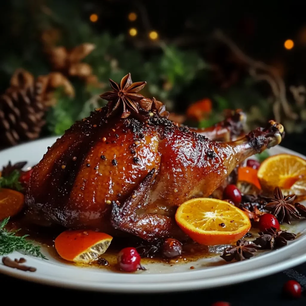 Orange Garlic Roasted Duck with Star Anise