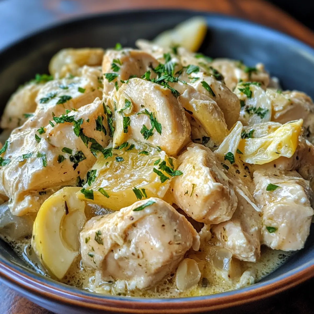 Slow Cooker Lemon Garlic Artichoke Chicken