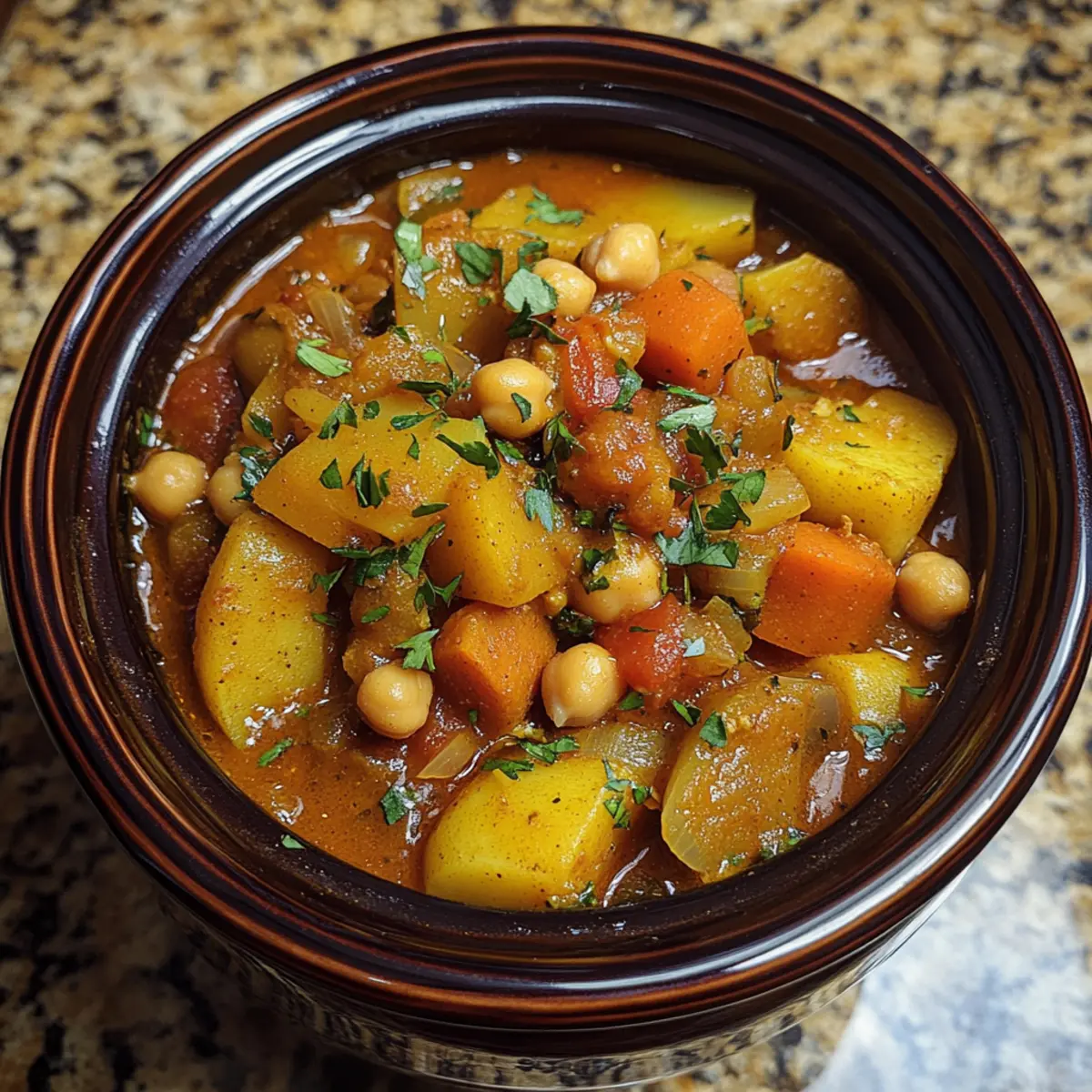Crockpot Moroccan Chickpea & Vegetable Stew