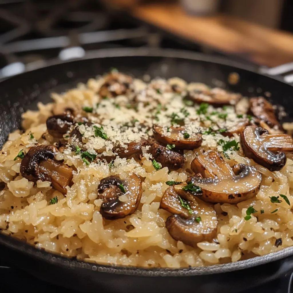 20-Minute Garlic Butter Mushroom Rice Skillet