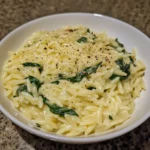 Creamy Lemon Spinach Orzo Dinner