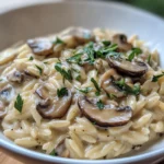 Creamy Mushroom Orzo with Herbs