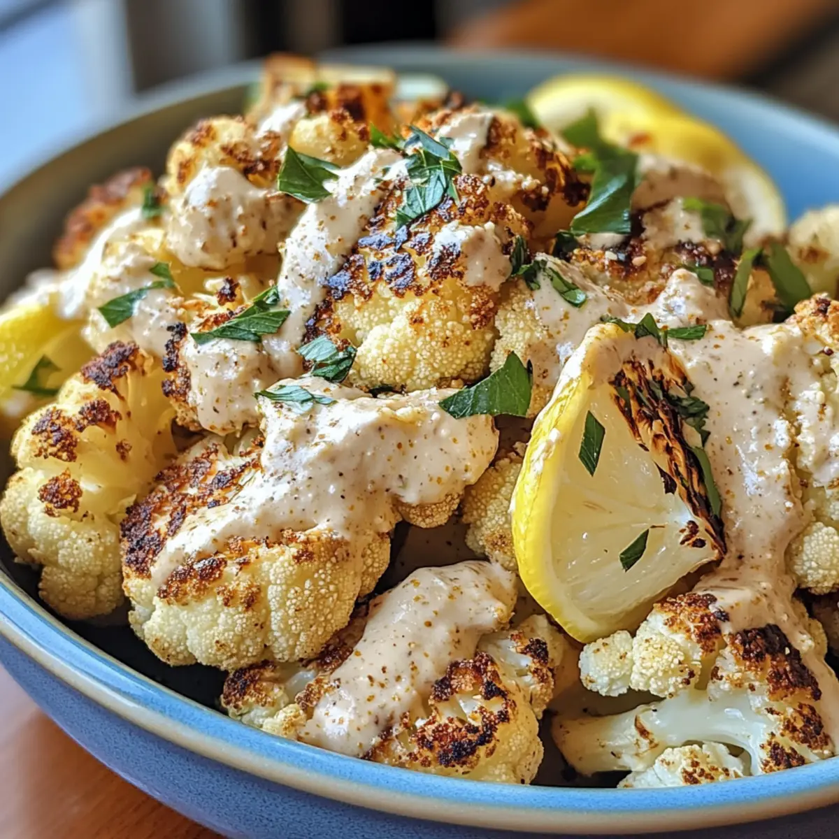 Gluten-Free Lemon Tahini Roasted Cauliflower
