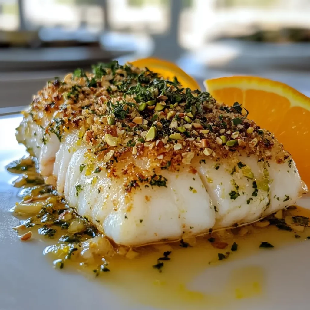 Pistachio Herb Crusted Cod with Citrus
