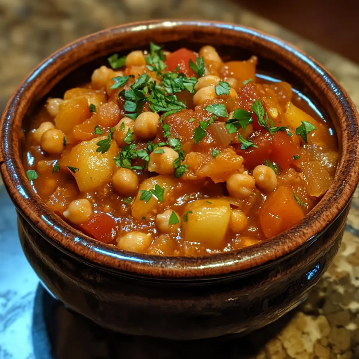 Moroccan Apricot Chickpea Crockpot Tagine