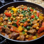 Moroccan Beef Chickpea Skillet Dinner