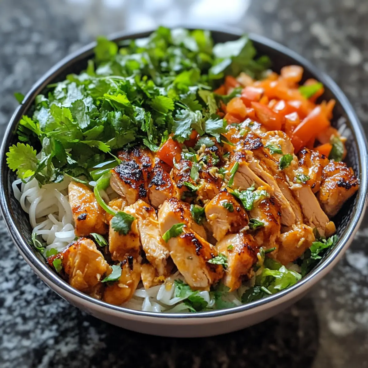 Vietnamese Lemongrass Chicken Noodle Bowl (Quick)