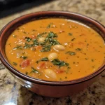Creamy Roasted Tomato Basil White Bean Soup