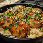 Honey Garlic Chicken Thigh Rice Skillet