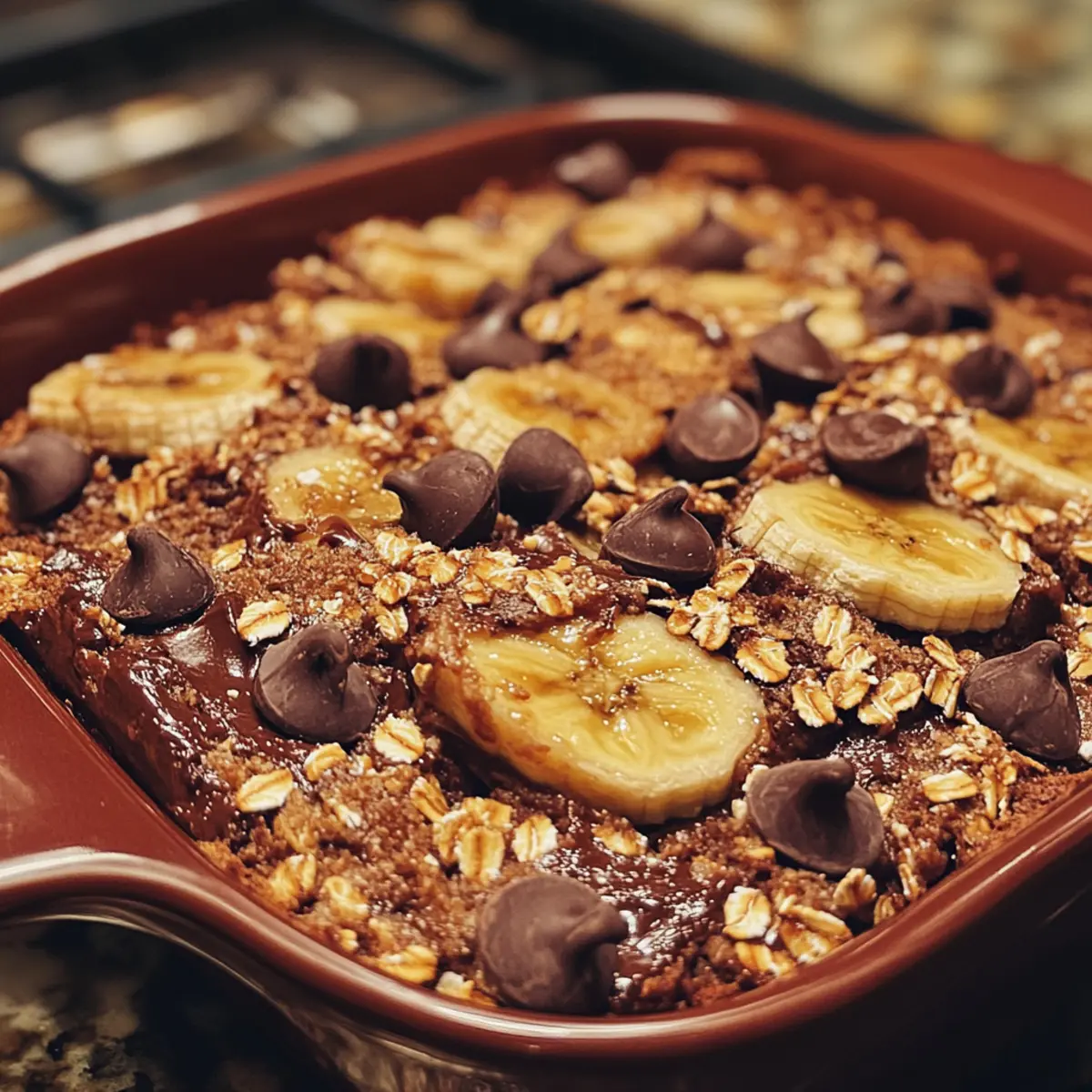 Dark Chocolate Banana Oat Bake